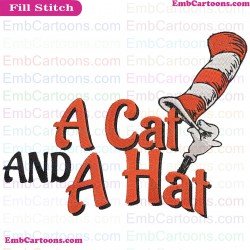 A Cat And A Hat Dr Seuss The Cat In The Hat Embroidery Design
