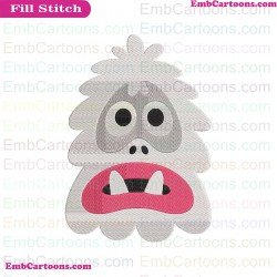 Abominable Snowman Rudolph Face Embroidery Design 3