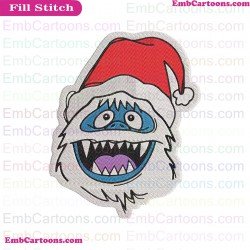 Abominable Snowman Rudolph Face Embroidery Design 4