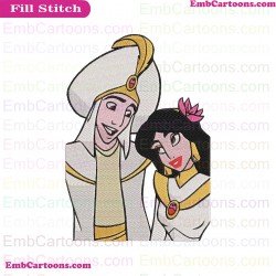 Aladdin And Jasmine Wedding Embroidery Design