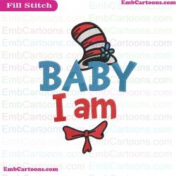Am Baby Dr Seuss The Cat In The Hat Embroidery Design
