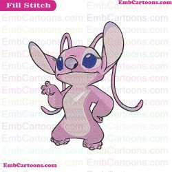 Angel Stitch Pink 2 Lilo And Stitch Embroidery Design