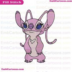 Angel Stitch Pink Lilo And Stitch Embroidery Design