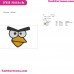 Angry Birds Eyes And Beak Embroidery Design