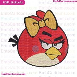 Angry Birds Red Girl Embroidery Design 2