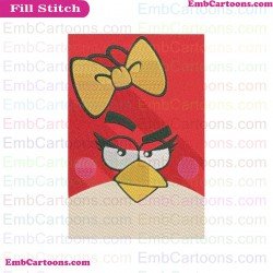 Angry Birds Red Girl Embroidery Design 3