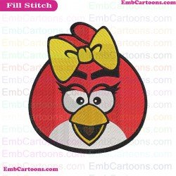 Angry Birds Red Girl Embroidery Design