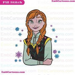 Anna Frozen Embroidery Design