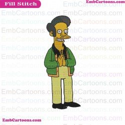 Apu Nahasapeemapetilon The Simpsons Embroidery Design