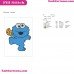 Baby Cookie Monster Sesame Street Embroidery Design