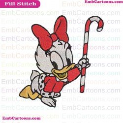 Baby Daisy Candy Cane Mickey Mouse Christmas Embroidery Design