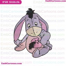 Baby Eeyore Looking Down At Tail Winnie The Pooh Embroidery Design