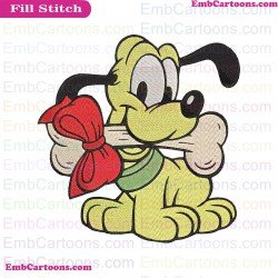 Baby Pluto Christmas Mickey Mouse Embroidery Design