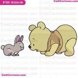 Baby Pooh And Bunny Rabbit Winnie The Pooh Embroidery Design