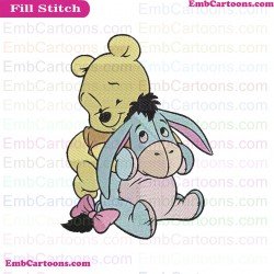 Baby Pooh And Eeyore Winnie The Pooh Embroidery Design