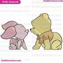 Baby Pooh And Piglet Staring Winnie The Pooh Embroidery Design