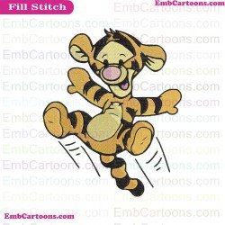 Baby Tigger Bouncing Winnie The Pooh Embroidery Design