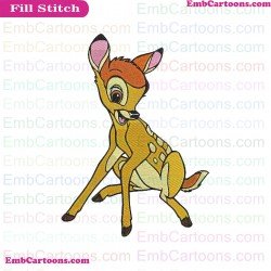 Bambi Deer Smiling Embroidery Design 1