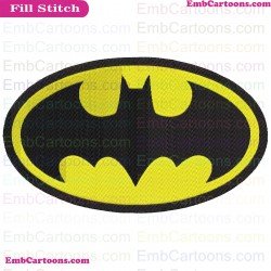 Batman Logo Yellow Embroidery Design