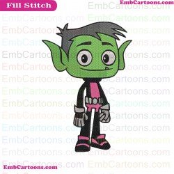 Beast Boy 2 Teen Titans Go Embroidery Design