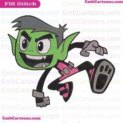 Beast Boy Very Happy Teen Titans Go Embroidery Design