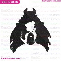 Beauty And The Beast Silhouette Embroidery Design