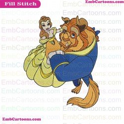 Belle And Beast Beauty And The Beast Embroidery Design