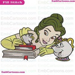 Belle Chip And Mrs. Potts Beauty And The Beast Embroidery Design