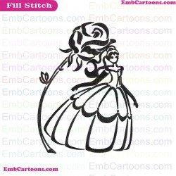 Belle Rose Beauty And The Beast Silhouette Embroidery Design