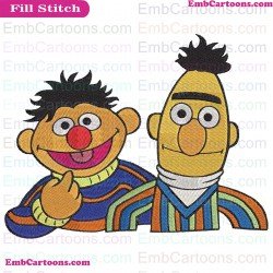 Bert And Ernie 2 Sesame Street Embroidery Design