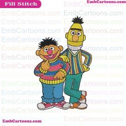 Bert And Ernie Sesame Street Embroidery Design