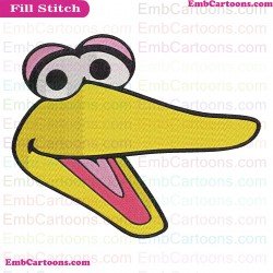 Big Bird Face 2 Sesame Street Embroidery Design