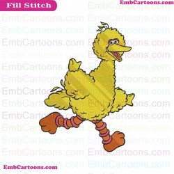Big Bird Running Sesame Street Embroidery Design