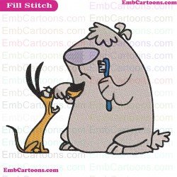 Big Dog And Little Dog Stupid Dogs Embroidery Design 2