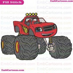 Blaze Monster Machines Embroidery Design
