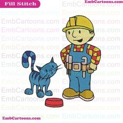 Bob And Pilchard Bob The Builder Embroidery Design