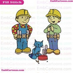 Bob And Wendy And Pilchard Bob The Builder Embroidery Design