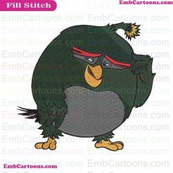 Bomb Angry Birds Embroidery Design