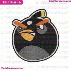 Bomb Face 2 Angry Birds Embroidery Design
