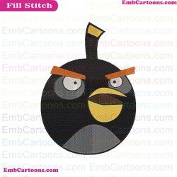 Bomb Face 4 Angry Birds Embroidery Design