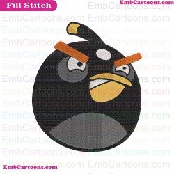 Bomb Face Angry Birds Embroidery Design