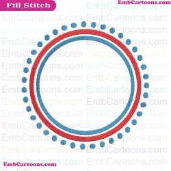 Border And Circal And Dots Dr Seuss Embroidery Design