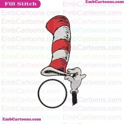 Border And Circal And Hat Dr Seuss Embroidery Design