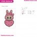 Bow Labubu With Love Embroidery Design