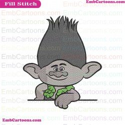 Branch Half Trolls Embroidery Design