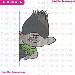 Branch Peeking Half Trolls Embroidery Design