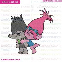 Branch Poppy Trolls Embroidery Design