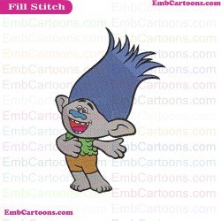 Branch Sing Blue Trolls Embroidery Design