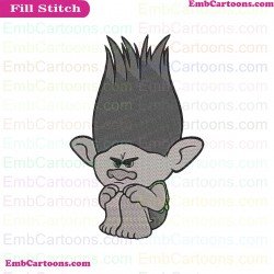 Branch Sits Trolls Embroidery Design
