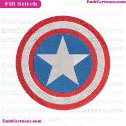Captain America Logo Embroidery Design